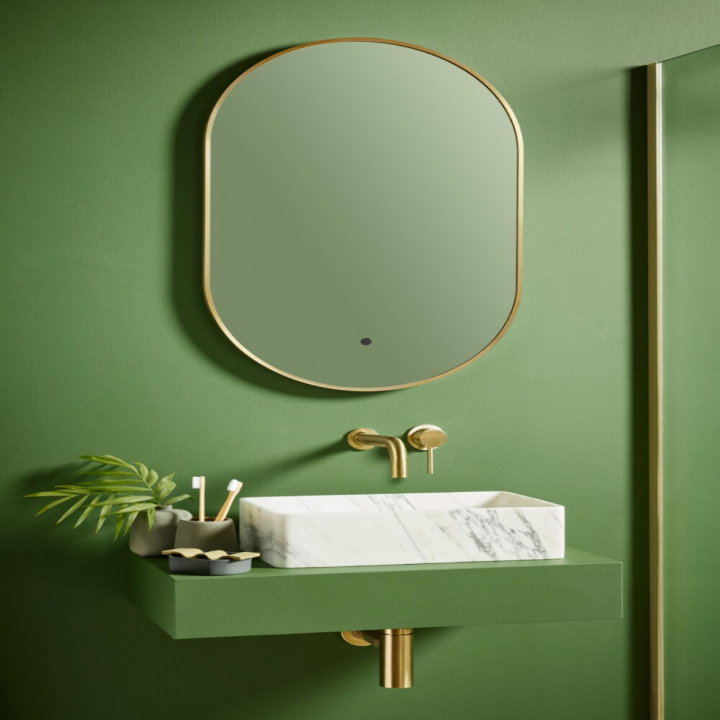 Scudo Aubrey LED Mirror Brass 500 x 800mm