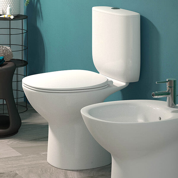 RAK Morning Full Access White Rimless Close Coupled WC Pack With Urea Soft Close Seat