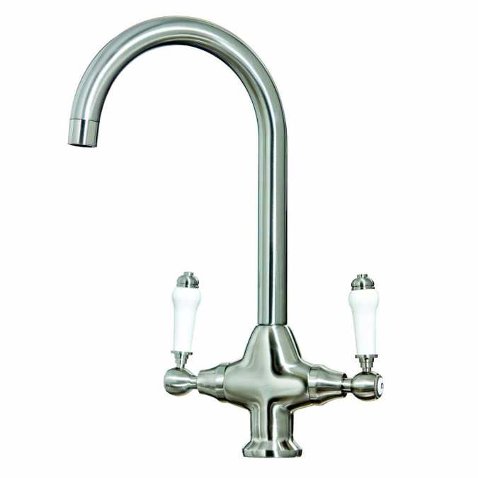 Harrogate Traditional Kitchen Mixer Tap - Brushed Nickel - Scudo NICK13