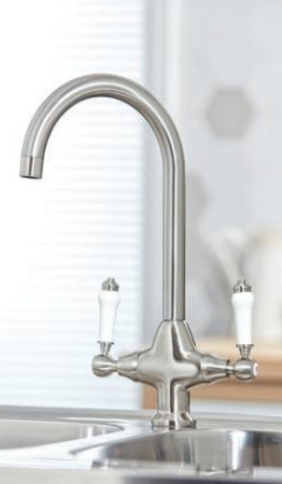 Harrogate Traditional Kitchen Mixer Tap - Brushed Nickel - Scudo NICK13