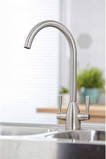 Marlo Brushed Nickel Kitchen Mixer Tap - Scudo