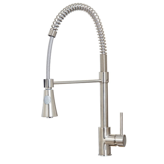 Scudo Tiara Spring Pull-Out Kitchen Mixer Tap - Brushed Nickel