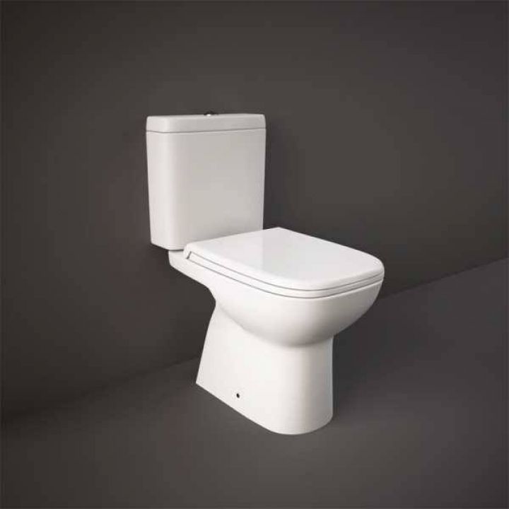 RAK Origin 62 Full Access Close Coupled Toilet with Push Button Cistern - Soft Close Seat