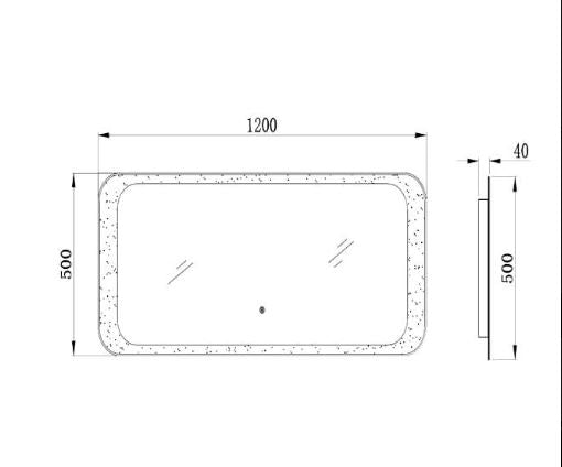 RAK Ceramics Moon Led Mirror With On/Off Switch And Demister Pad 1200 x 500mm - RAKHAR5001