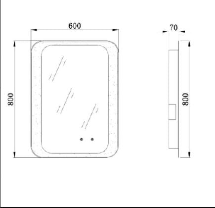 RAK Ceramics Moon Led Mirror With On/Off Switch And Demister Pad 600 x 800mm - RAKHAR5004