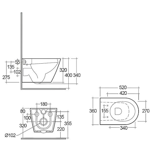 Rak Resort Wall Hung WC Pan Hidden Fixings