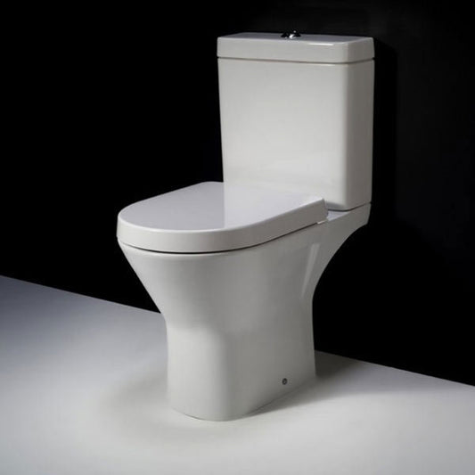 RAK Resort Mini Rimless Close Coupled Full Access Toilet + Quick Release Soft Close Wrap Over Seat