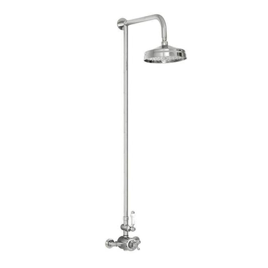 Scudo York Traditional Chrome Rigid Riser Shower Valve With Fixed Head Shower005