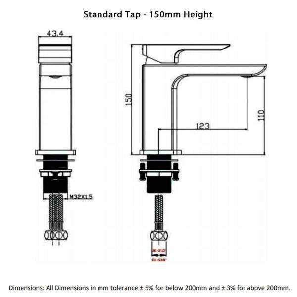 Rak Summit Basin Mixer Tap Chrome RAKSUM3001