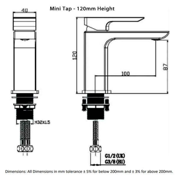 RAK Summit Mini Mono Basin Mixer Tap - Chrome - RAKSUM3002