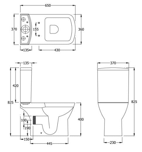 RAK Summit Close Coupled Toilet + Soft Close Seat