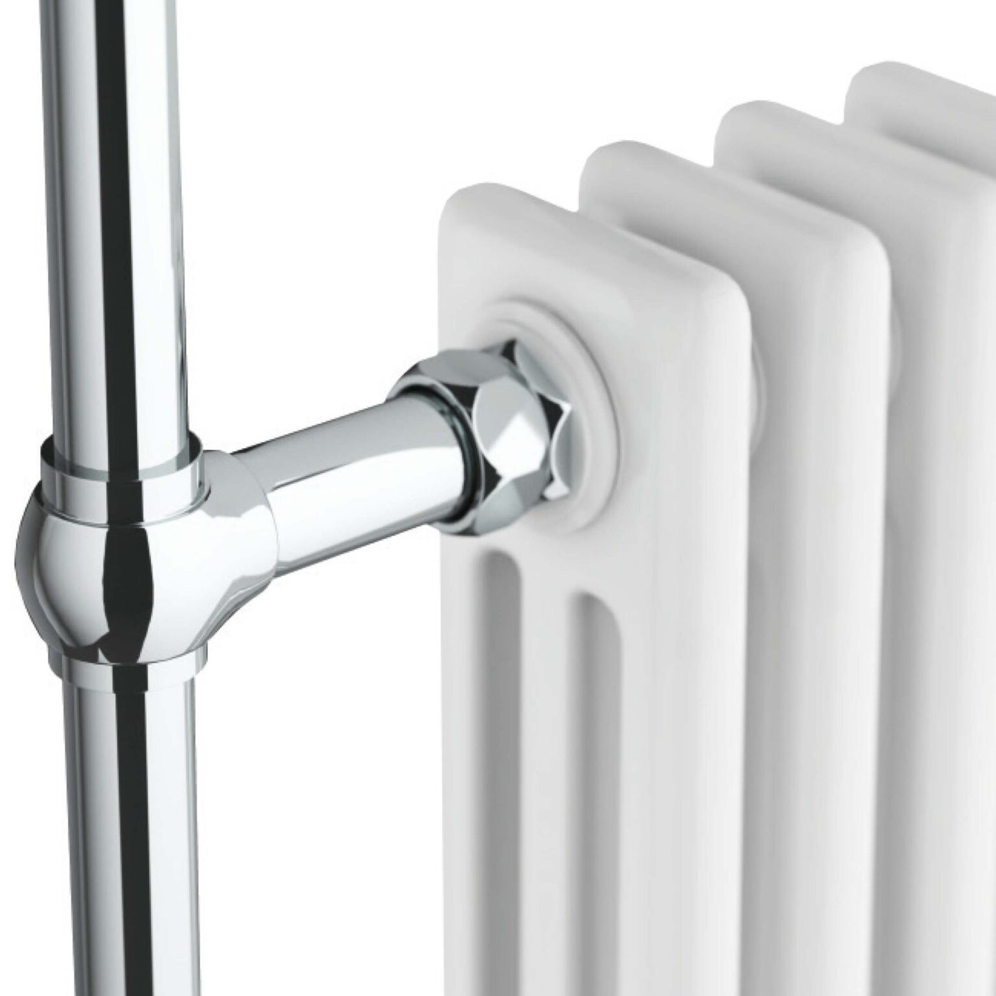 Scudo Harrogate 4 Column Traditional Towel Warmer 952 x 479mm - Chrome/White - TRADRAD001