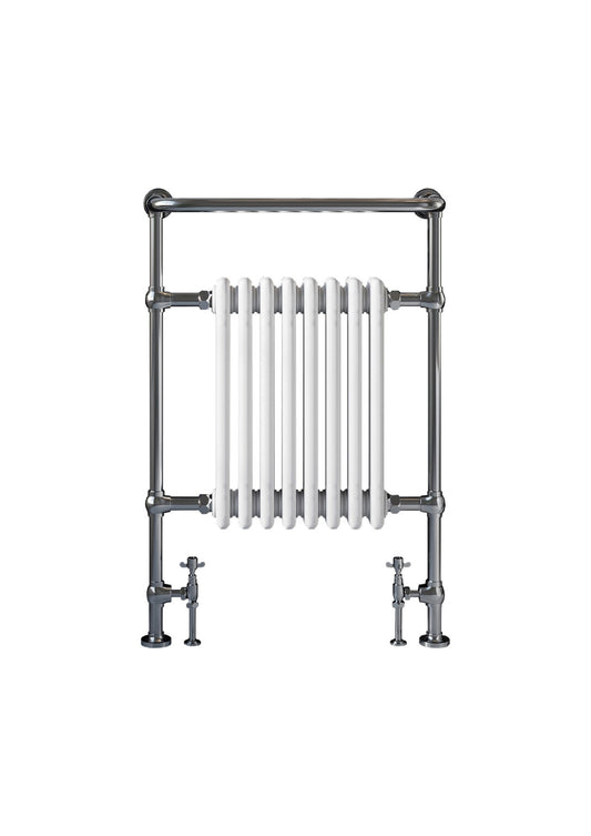 Scudo Harrogate 8 Column Traditional Towel Warmer 952 x 659mm - Chrome/White - TRADRAD002