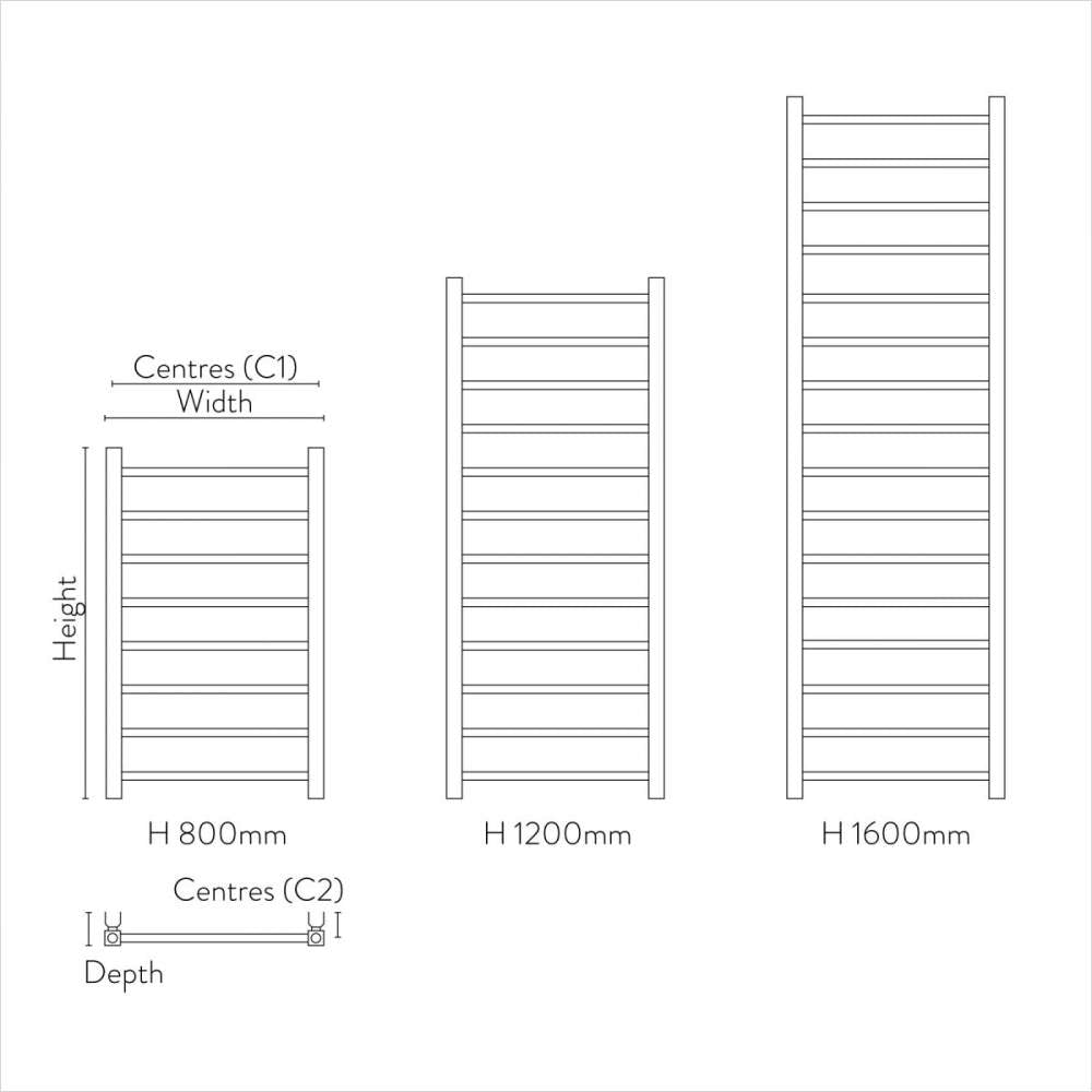 Apres 500 x 800mm Brushed Brass Towel Radiator