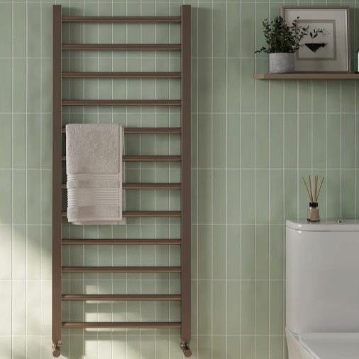 Zibe 500 x 800mm Brushed Bronze Towel Radiator